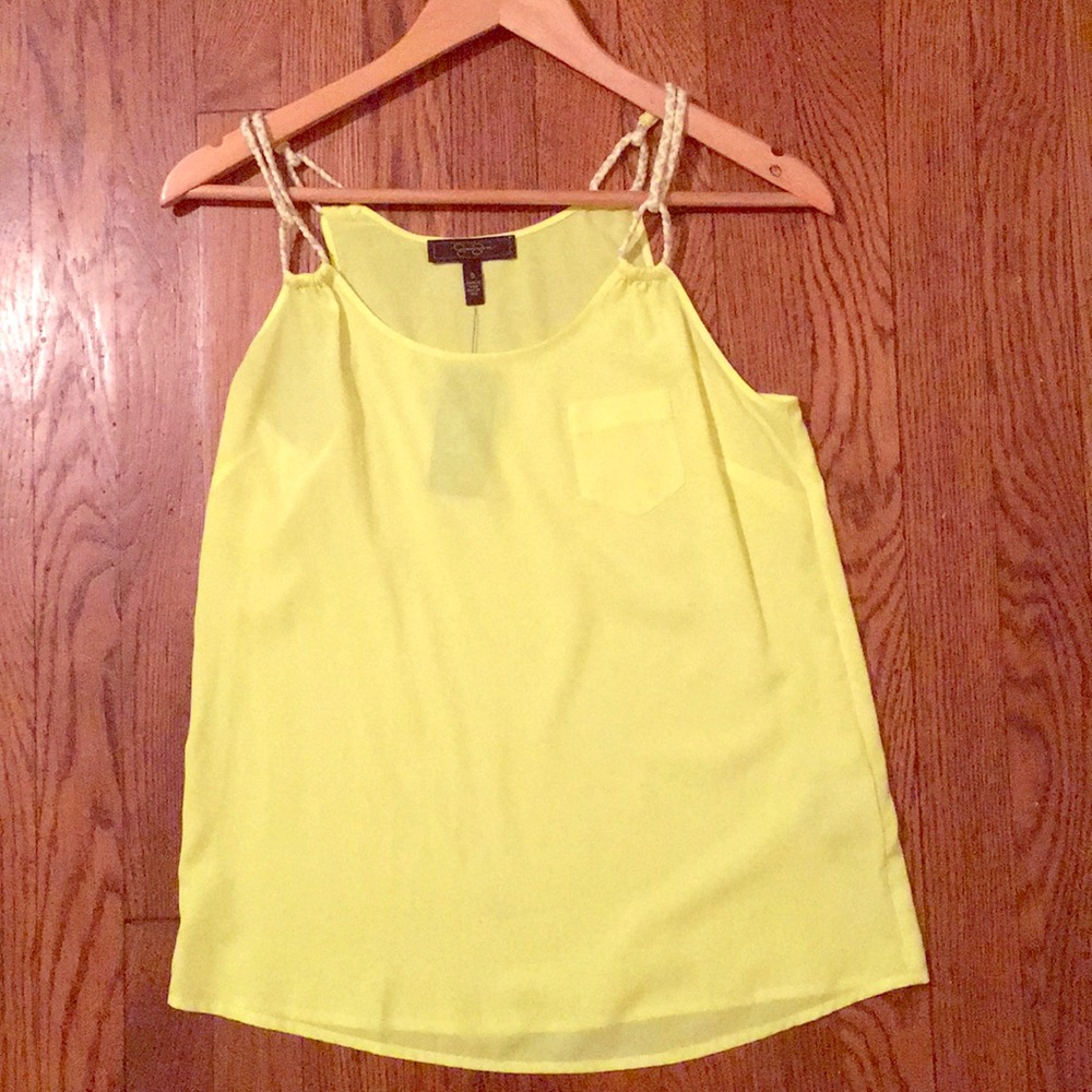 Jessica Simpson neon green tank